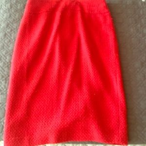 Red Tweed Pencil Skirt from Anthropologie